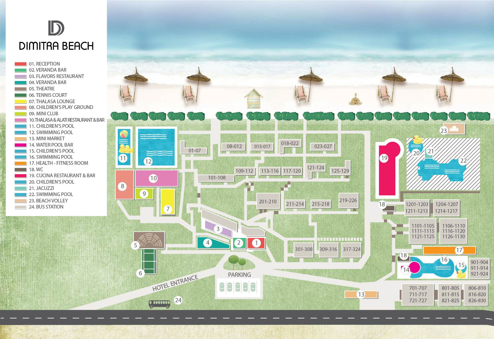 Map Dimitra Beach